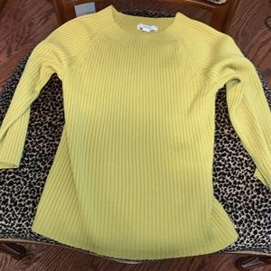 Vince Wool-Blend Rib-Knit Top- Daffodil NWT